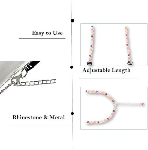 Glass Beads Halter Neck Bra Strap for Strapless Bra | Fancy Glass Beaded Body Jewelry & Decorative Strap for Women's in Saudi Arabia