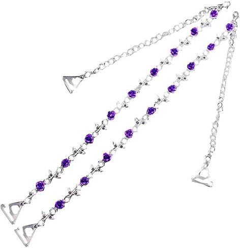 1 Pair Adjustable Shoulder Bra Straps Rose Flower Decorative Replacement Bra Chain Straps in Saudi Arabia