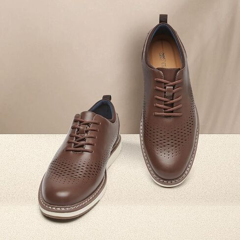 Men's Dress Oxford Shoes Wingtip Casual Business Shoes Comfortable Office Shoes Formal Work Lace Up Shoes in Saudi Arabia