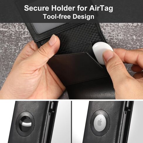 Airtag Wallet, Men Wallet with Coin Compartment RFID Protection, Slim Wallet Holds 10+ Cards, Magnetic Design and Eject Mechanism Credit Card Case for Men (Airtag Not Included in Product) in Saudi Arabia