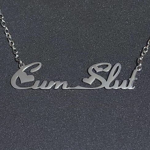 قلادة CumSlut، قلادة CumSlut مطلية بالذهب أو الفضة، قلادة CumSlut مقاس 18 بوصة، قلادة CumSlut لنمط حياة Swinger in Saudi Arabia