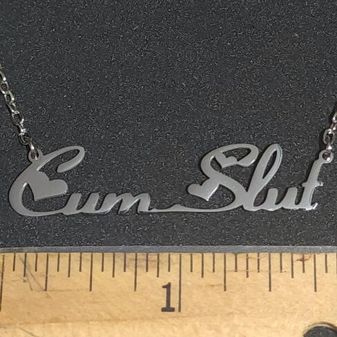 قلادة CumSlut، قلادة CumSlut مطلية بالذهب أو الفضة، قلادة CumSlut مقاس 18 بوصة، قلادة CumSlut لنمط حياة Swinger in Saudi Arabia
