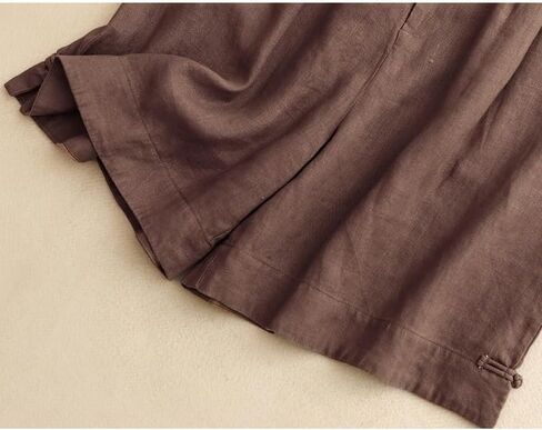 Womens Wide Leg Linen Shorts Summer Casual Loose Pleated Elastic High Waisted Bermuda Shorts in Saudi Arabia
