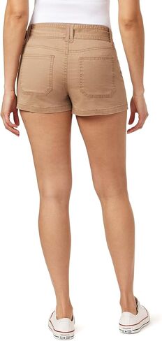WallFlower Women's Feisty Curvy Belted Twill Cargo Shorts 3" Low-Rise Insta Stretch Juniors in Saudi Arabia