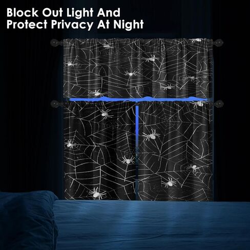 ستائر المطبخ للهالوين، ستائر النوافذ على شكل قرع، مجموعة طبقات وطبقات مقاس 36 بوصة، ستارة قصيرة الطبقة لجيب منزل المقبرة للغرفة، ديكور مطبخ مقهى صغير مخيف in Kuwait
