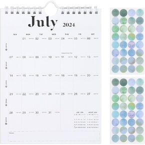 Mini Wall Calendar 2024-2025 (8.5x5.5"), Use July 2024 to Dec 2025, Mini Notepad Calendar, Little Wall Calendar for Desk, Fridge, or Bulletin Board, Includes Stickers (Colorful)