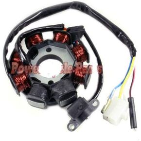 Magneto STATOR 8 Coil Pole متوافق مع محرك GY6 49cc 50cc 80cc 125cc 150cc139QMB 147QMD 152QMI 157QMJ، سكوتر ATV JONWAY Lance ZNEN TAOTAO ROKETA - 4 أسلاك in Kuwait