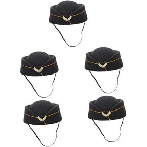 Operitacx 3pcs Stewardess Beret Hostess Hat Stewardess Costume Hat for Cosplay Themed Events