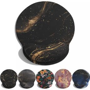 Cute Cartoon Small Black Coal Ball Mouse Pad with Wrist Support, Ergonomic Mouse Pad with Kawaii Small Star Element Mouse Pad for Wrist Rest Table Decoration Simple Typing Pain Relief Table Mousepad