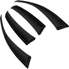 4pc Sun Rain Guards Window Visor Wind Deflector Compatible with 00-07 Ford Focus 4 door Smoke 94736