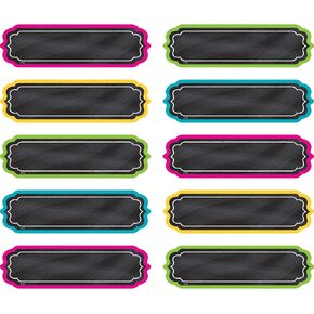 Teacher Created Resources Chalkboard Brights Labels (TCR20871) 5.25inch x 1.5inch