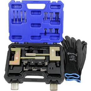 Engine Timing Chain Removal Installer Tool Kit Compatible with Mercedes Benz M271 M272 M273 M274 M276, Camshaft Riveting Tool Kit with Carrying Case & Gloves