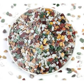 2LB Succulent and Cactus Gravel Pebbles, 1/5 Inch Natural Decorative Polished Stones, River Rocks for Vases Gardening Indoor and Outdoor Decorative Rocks, Colorful