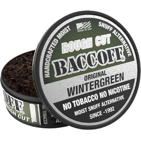 BaccOff, Original Wintergreen Rough Cut, Premium Tobacco Free Dip, Nicotine Free Snuff Alternative (1 Can)