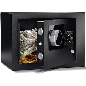 Digital Electronic Money Safe, 4.6L Alloy Steel Security Wall Box with Intelligent Alarm System, High Security Compact Household Cabinet Safe, Fireproof Safes for Home/