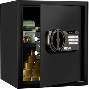 Safe Box, 1.0 Cubic Ft Safe Anti-Theft with Digital Keypad Security Key Lock Sensor Light for Home Hotel Office Document Jewelry Money Storage Safety Box