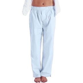 Women Y2K Striped Lounge Pants Casual Loose Elastic Waist Straight Wide Leg Pants Going Out Pants Pajama Bottoms