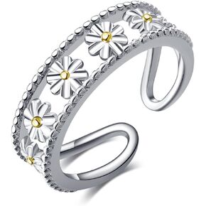 Filigree/Daisy Toe Rings Sterling Silver Adjustable Toe Band Ring Beach Foot Jewelry Gifts for Women