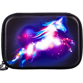 UFNDC Pencil Case for Girls，Cute Unicorn Kids Pen Pouch Case，Hard Pencil Pouch with Zippers for Children Toddler