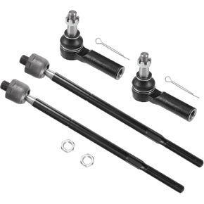 X AUTOHAUX 4 Pcs Front Inner Outer Tie Rod Ends Suspension Steering Tie Rod End for Ram 1500 2013-2018 5-LUG for Ram 1500 Classic 2019-2022 Steering Tie Rod End Drag Link