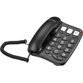 S016+ Big Button Corded Telephone with Speaker, Desk Phone (Black)