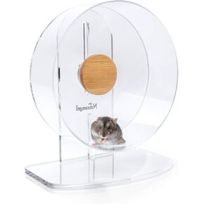 Niteangel Silent Hamster Exercise Wheel: - Dual-Bearing Quiet Spinning Acrylic Hamster Running Wheel for Dwarf Hamster Gerbils Mice Degus Or Other Small Animals (S)