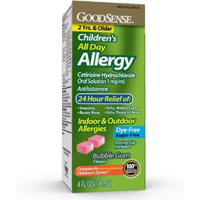 GoodSense Children All Day Allergy, Cetirizine Hydrochloride Oral Solution 1 mg/mL, Grape Flavor, 4 Ounces in Saudi Arabia