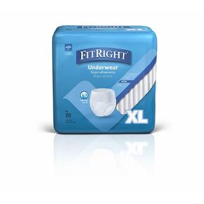 Medline FitRight Ultra Protective Incontinence Underwear, Heavy Absorbency, XL, 56 to 68", 20 Count