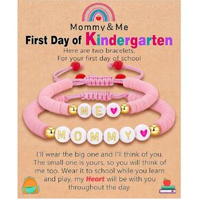 First Day of Kindergarten Bracelet Gift for Mom and Daughter Mommy and Me Back to School Bracelet