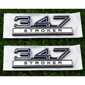 2pcs 347 Liter 5.7 Stroker Engine Emblems Badge 3D Decals Stickers Cars Trucks (Chrome Red)