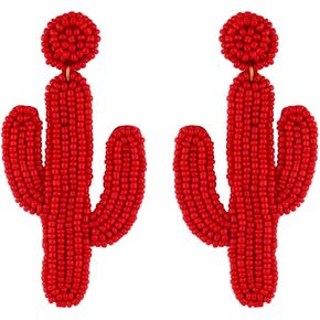Bohemian Beads Cactus Drop Earring Wedding Cute Trendy vintage Plants Girl Party Gift Statement Earrings Jewelry for Women Girls