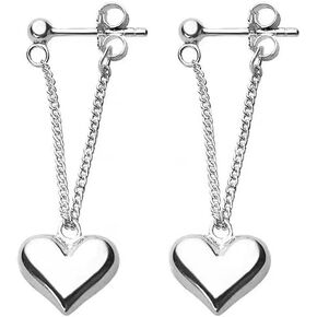 Cute Heart Love Dangle Drop Cartilage Earrings For Women Girls Minimalist White Gold Plated Charm Statement Tassel Ear Jackets Dangling Cuff Dainty Jewelry Gifts Birthday Valentines Day