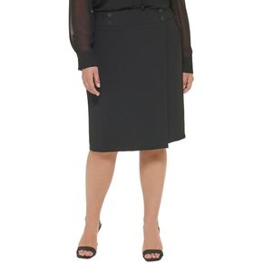Calvin Klein Women's Plus Size Button-Waist Pencil Skirt (Black, 16W) in Kuwait