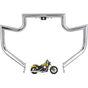 1.5" Crash Bar Engine Guard Highway Freeway Bar for Harley Dyna Daytona Glide Custom Low Rider Street Bob Sturgis Super Glide (Black)