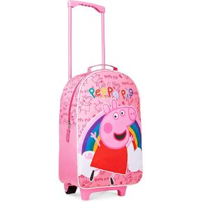 Peppa Pig Kids Suitcase for Girls Foldable Trolley Hand Luggage Bag Carry On Travel Bag with Wheels Cabin Bag Wheeled Bag with Handle Trolley Suitcase for Kids