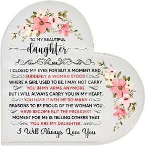 FG Family Gift Mall Birthday Gifts For Daughter, Father Daughter Gifts From Mom, Gifts For Daughter From Dad, Daughter Presents From Mom, Cool Gifts For Daughter, To My Daughter Acrylic Plaque Gifts