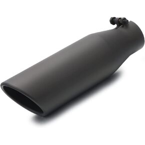 LCGP 2.25 Inch Inlet Exhaust Tip 2.25" x 3.5" x 12" Black Exhaust Tailpipe, Universal for Car Truck with Bolt On Design