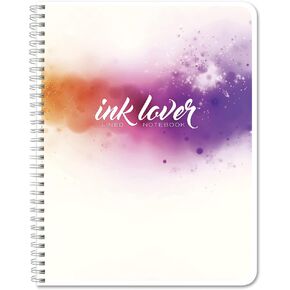BookFactory Ink Lover Notebook/Marker and Fountain Pen Friendly Sketch Book/Premium Thick Blank Bleed Resistant Paper - Wire-O, 100 Pages, 8.5" x 11" (JOU-100-7CW-PP-(InkLovers))
