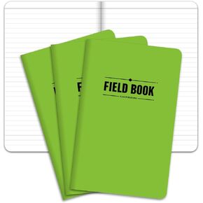 Elan Publishing Company The Indestructible, Waterproof, Tearproof, Weatherproof Field Notebook - 5"x8" - Green - Lined Memo Book - Pack of 3