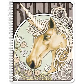 BookFactory Unicorn Notebook/College Ruled Lined Journal/Log Book - Wire-O, 100 Pages, 8.5" x 11" (JOU-100-7CW-PP-(Unicorn))