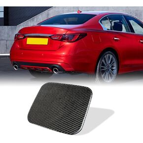 AeroBon Real Carbon Fiber Exterior Trim Compatible with 2014-2024 Infiniti Q50 Door Gas Cap Fuel Tank Trim