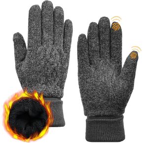 ACUSHLA Merino Wool Gloves for Men & Women - Fleece-lined Touchscreen Thick Warm Winter Glove Liner for Cold Weather