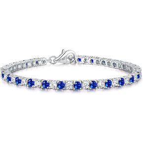 Silver Tennis Bracelet for Women, 925 Sterling Silver Bracelets for Women with 3mm White or Colored Stones, Silver Tennis Bracelets for Women, Jewelry Gifts for Women