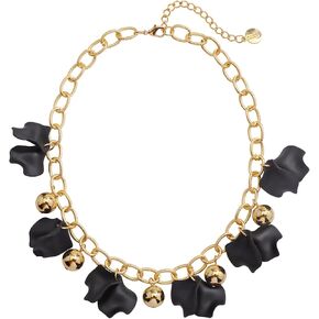 Coiris Flower Petal Necklace for Women Pink Flower Petal Nature Pearl Necklace Beach Summer Necklace Jewelry for Women