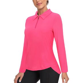 Tanst Sky Women's Golf Shirt UPF 50+ Long Sleeve Quarter Zip Pullover Athletic Hiking Workout Tops in Saudi Arabia