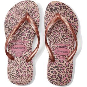 Havaianas Kids Slim Animals Flip Flops - Kids Summer Sandals - Crocus Rose/Golden Blush, 10C little kid in Kuwait