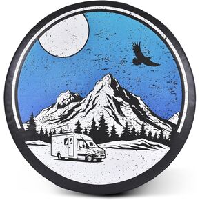 Spare Tire Cover, Wheel Cover with Mountains Nature Waterproof Dust-Proof for Jeep, Trailer, RV, SUV and Camper Van (16 Inch)