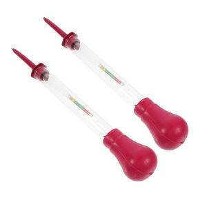 2pcs Electrolyte Hydrometer Glass Electrolytic Densitometer Glass Battery Hydrometer Density Meter Suction Electrolytic Hydrometer Electro-Hydraulic Hydrometer