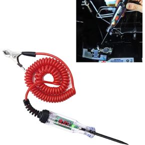 1 Pack Car Circuit Tester, 6V/12V/24V Voltage Detecting Tool with Spring Wire, Automobile Repair Kit, Universal for Most Cars, Trucks and Vans (Red #1)
