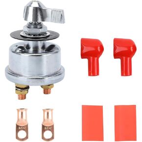 12-48V Car Master Battery Disconnect Switch, 200A Auto High Current Battery Power Cutoff Isolator Killer Switch with Face Plate Brass Contacts, for Vehicle RV ATV Truck Marine Boat